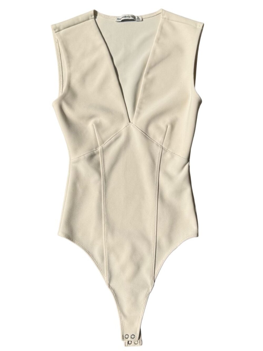 Abercrombie & Fitch Cream V-Neck Bodysuit XS